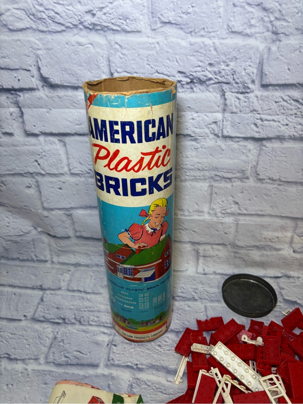 American Plastic Bricks No.715 249 pieces Halsam Vintage Toys Collectibles read